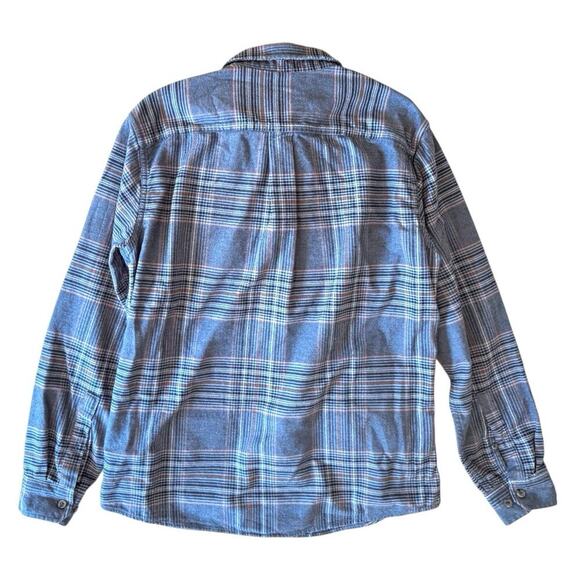 Eddie Bauer Plaid Flannel Shirt M Blue Classic Utility Farmcore Outdoor Rustic - Picture 2 of 12